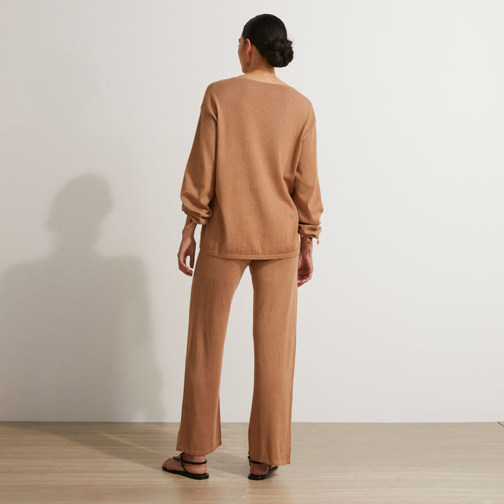 Ada Long Sleeve Knitted Top - Camel