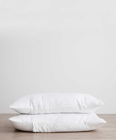 Set of 2 Linen Pillowcases - White