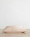 Silk Linen Flip Pillowcase in Blush, silk side facing up.