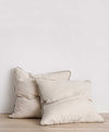 Set of Piped Euro Pillowcases Natural and Forest