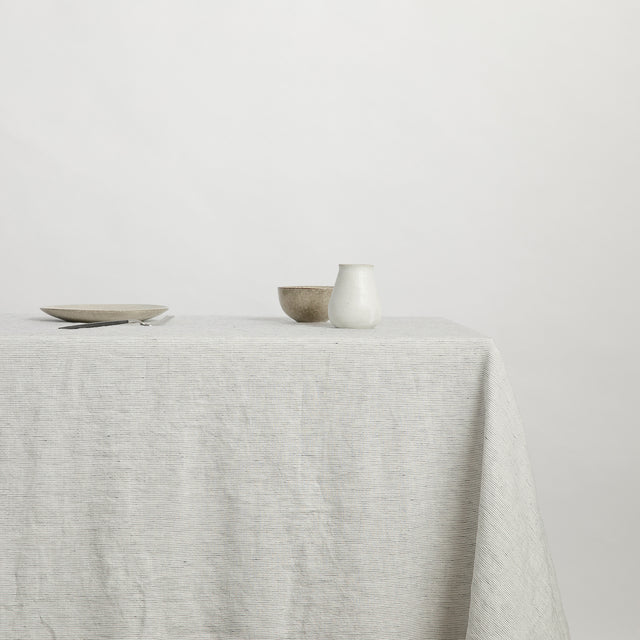 Linen Tablecloth - Pinstripe