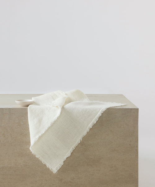Fia Napkins - Ivory with delicate fringed edges in natural linen, crafted from pure European Flax™ The beauty of home