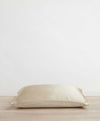 Silk Linen Flip Pillowcase in Natural, silk side facing up.