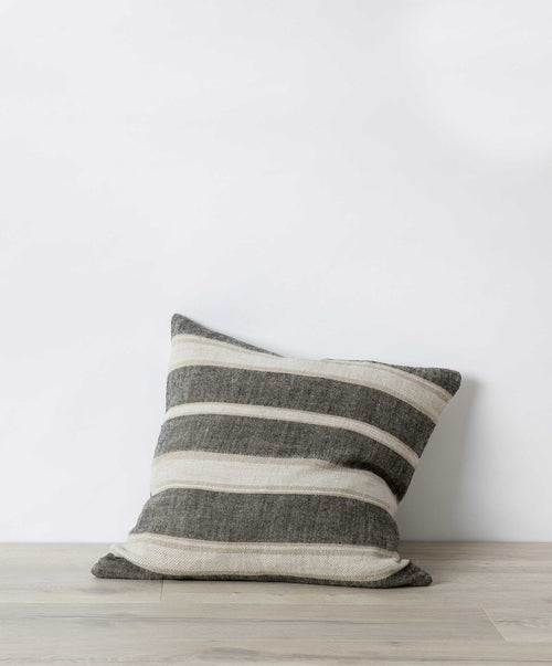 Mira Linen Cushion Cover - Enzo in natural tones, crafted from breathable sustainable European Flax™ linen The beauty of home