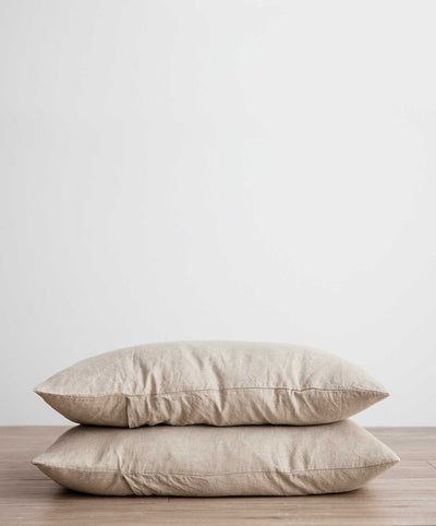 Set of 2 Linen Pillowcases - Natural