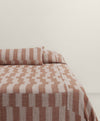 Collide Linen Bedcover - Cinnabar/Flax