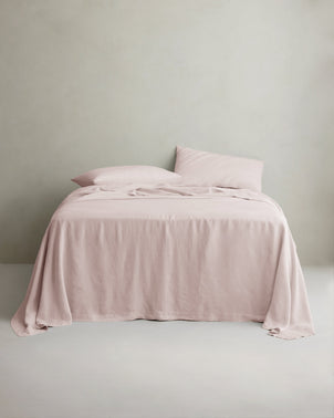 Linen Flat Sheet - Blush
