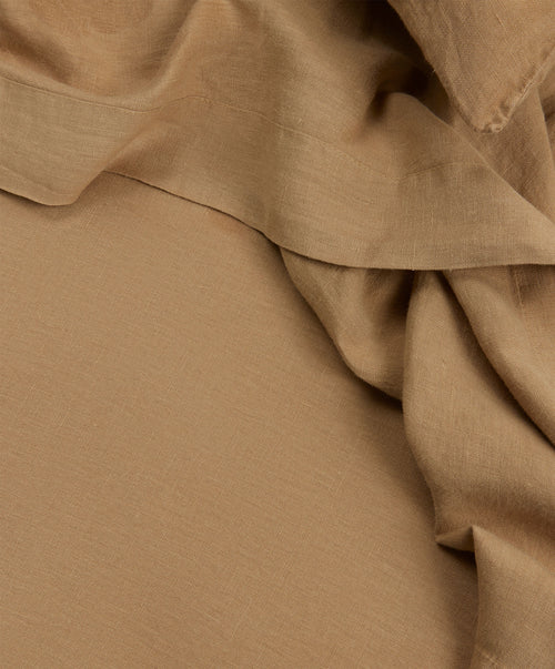 Complimentary Swatch Card - Sand showing smooth natural linen fabric with breathable, sustainable luxury The beauty of home