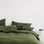 Linen Duvet Cover Set in Forest. Sizes: Single, Double, Queen, King