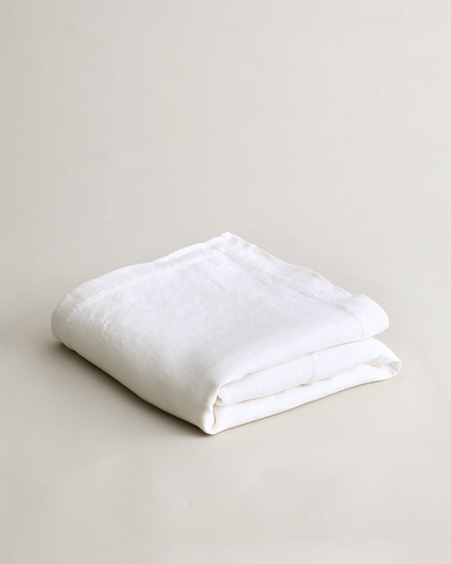 Heavyweight Linen Bedcover - White