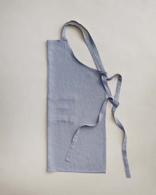 Jude Linen Apron - Steel Blue