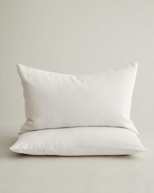 Set of 2 Linen Pillowcases - Ivory