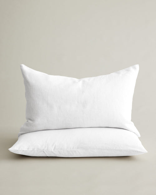 Set of 2 Linen Pillowcases - White