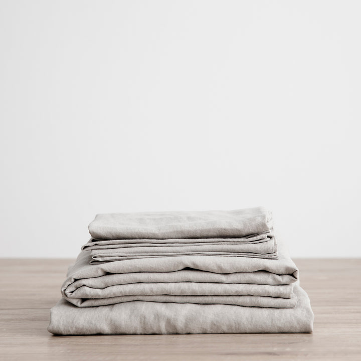 Linen Sheet Set with Pillowcases - Smoke Gray