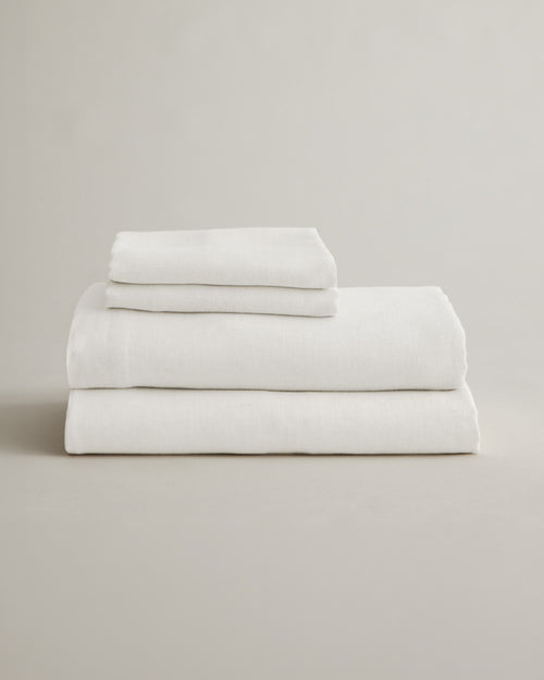 Linen Sheet Set with Pillowcases - Ivory
