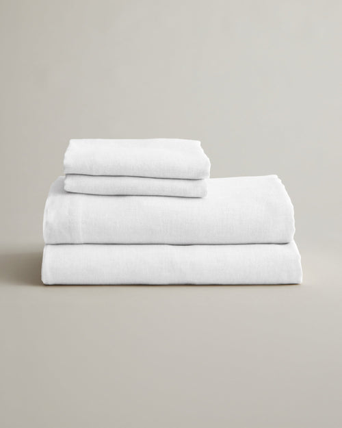 Linen Sheet Set with Pillowcases - White