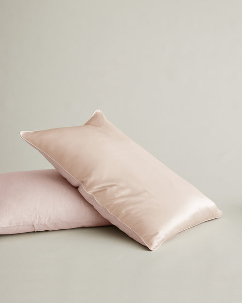 Silk Linen Flip Pillowcase - Blush