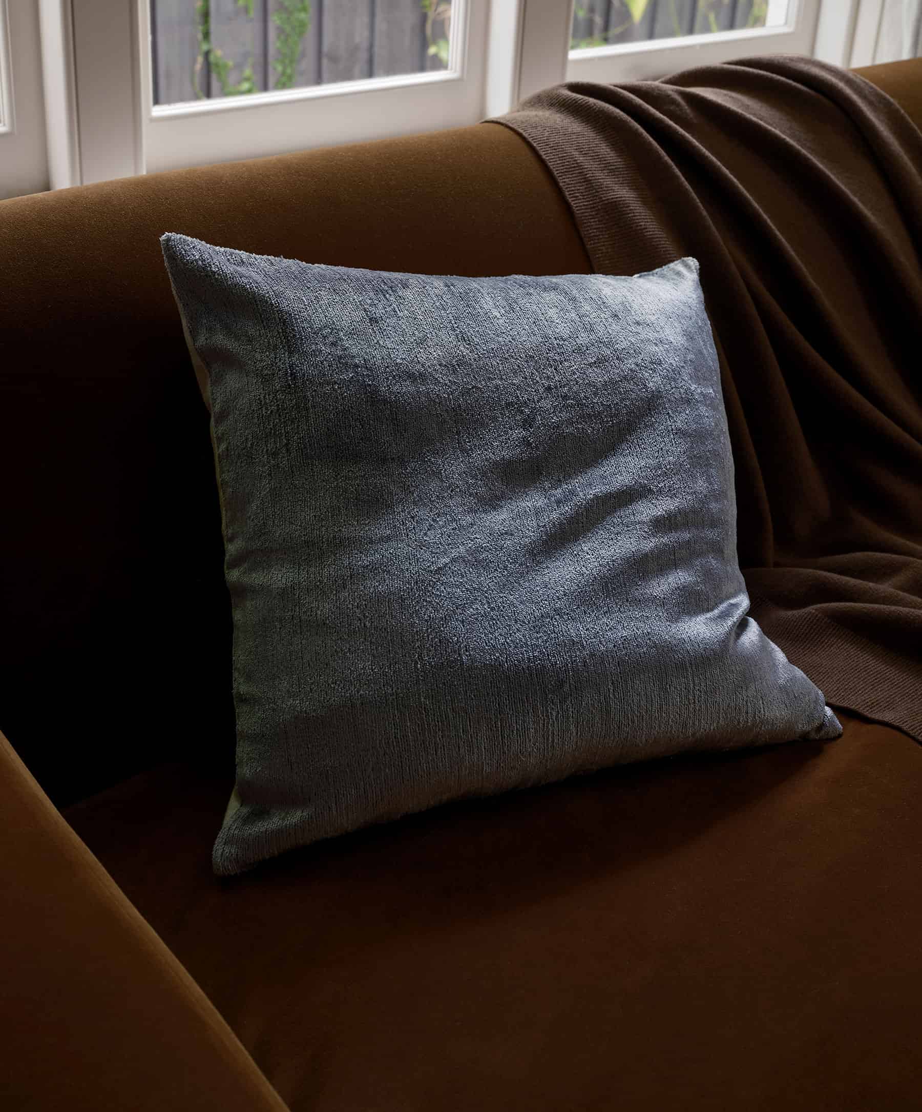 Talik Velvet Square Cushion Cover - Mist | CULTIVER - Australia