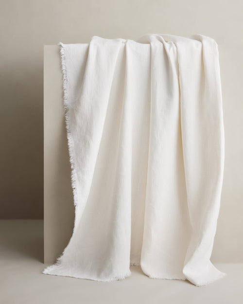 Freya Linen Throw - Snow
