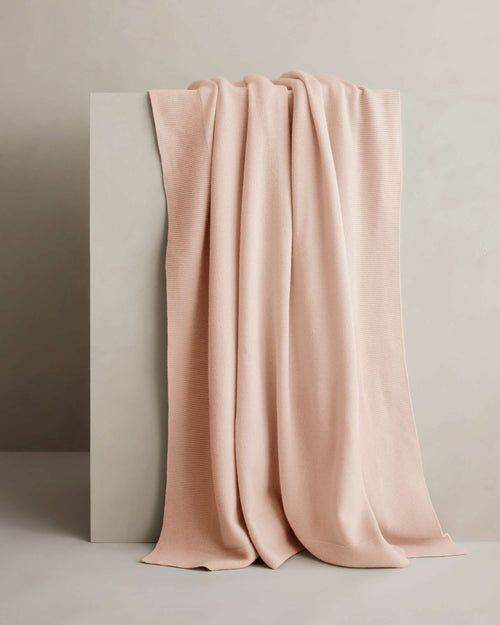 100% NZ Merino Wool Throw - Blush