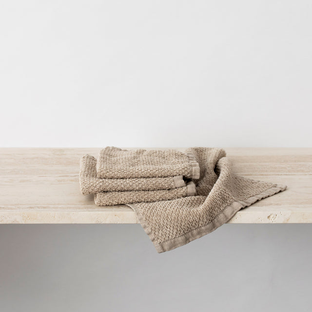 Pure Linen Wash Cloth Bundle in Natural