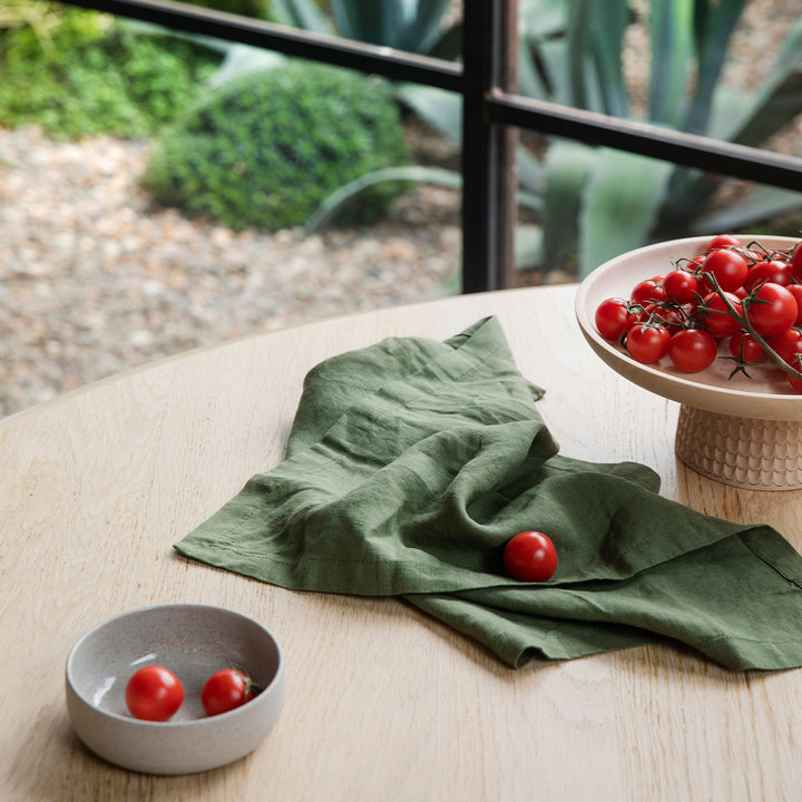 A Forest Napkin on a wooden table