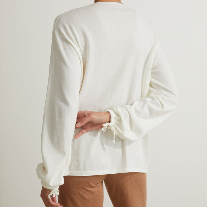 Ada Long Sleeve Knitted Top - White