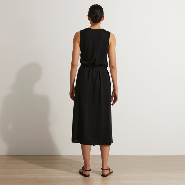 Sofia Knitted Wrap Dress - black