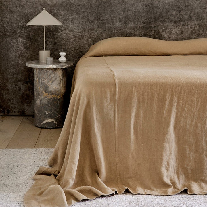 Heavyweight Linen Bedcover - Sand