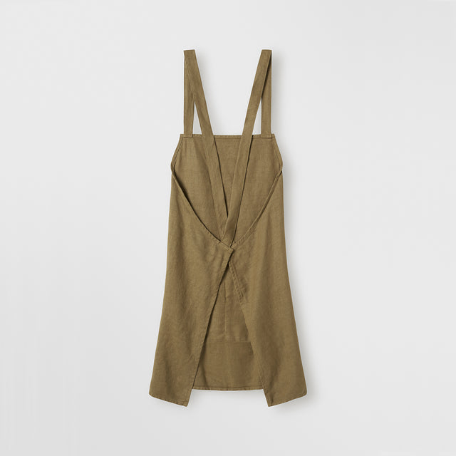 Jude Linen Apron in Olive