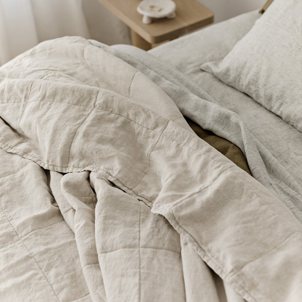 Quilted Bedcover - Natural- CULTIVER -Australia