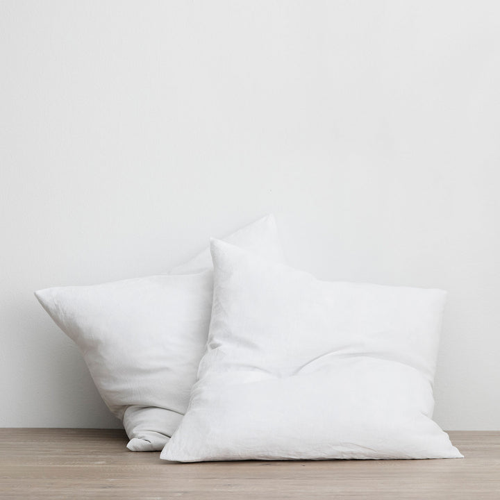 Set of 2 Linen Euro Pillowcases - White