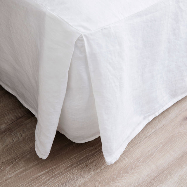 Linen Valance - White. Size: Queen, King