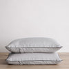 Set of 2 Piped Linen Pillowcases