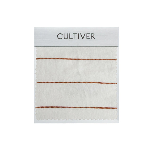 A CULTIVER Linen Swatch - Cedar Stripe