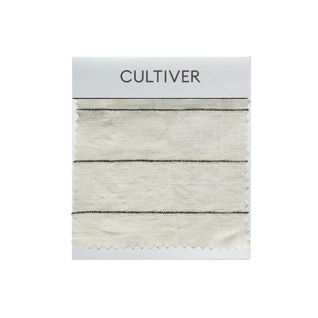 A CULTIVER Linen Swatch in Pencil Stripe